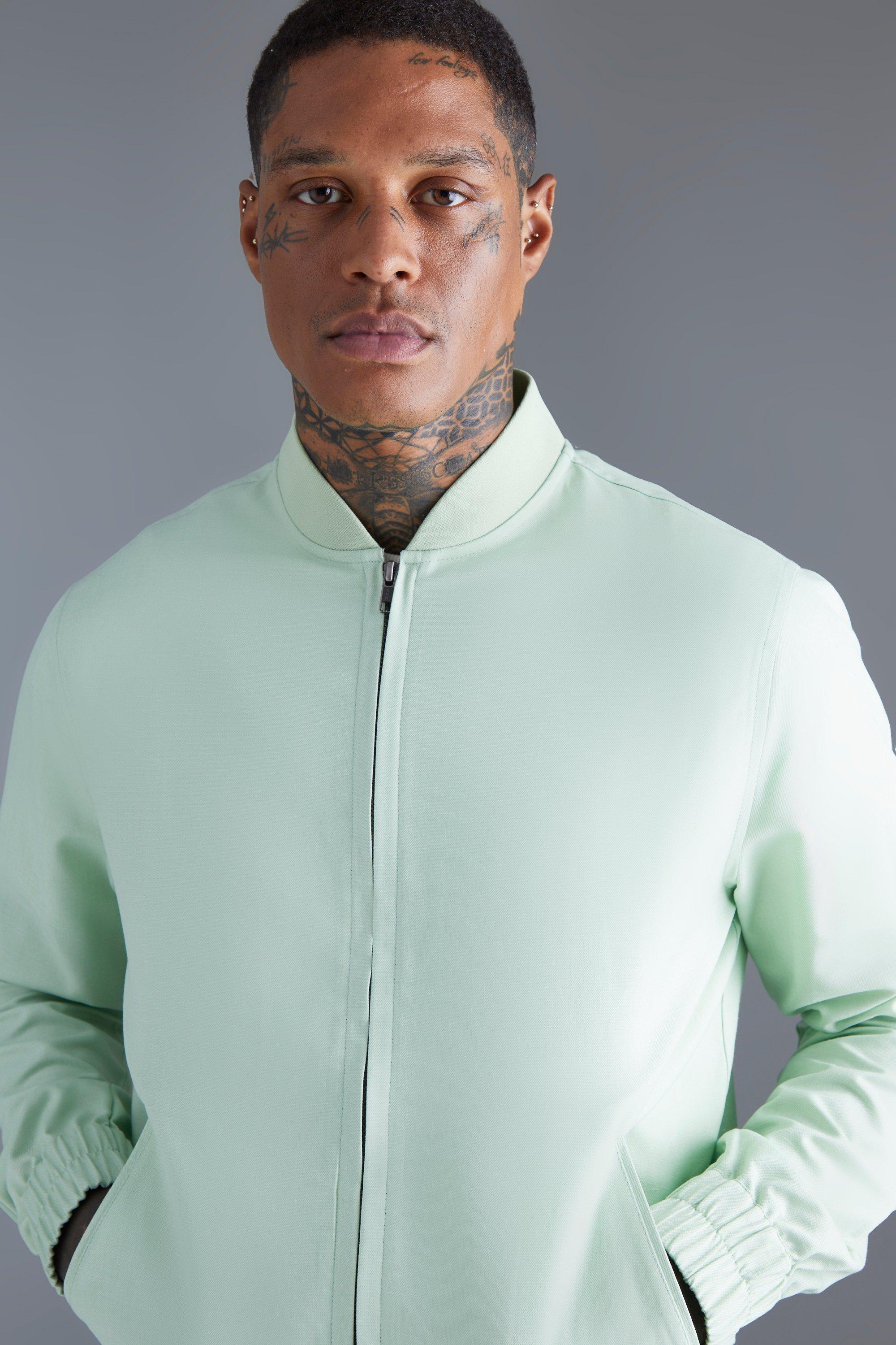 Mens linen bomber on sale jacket